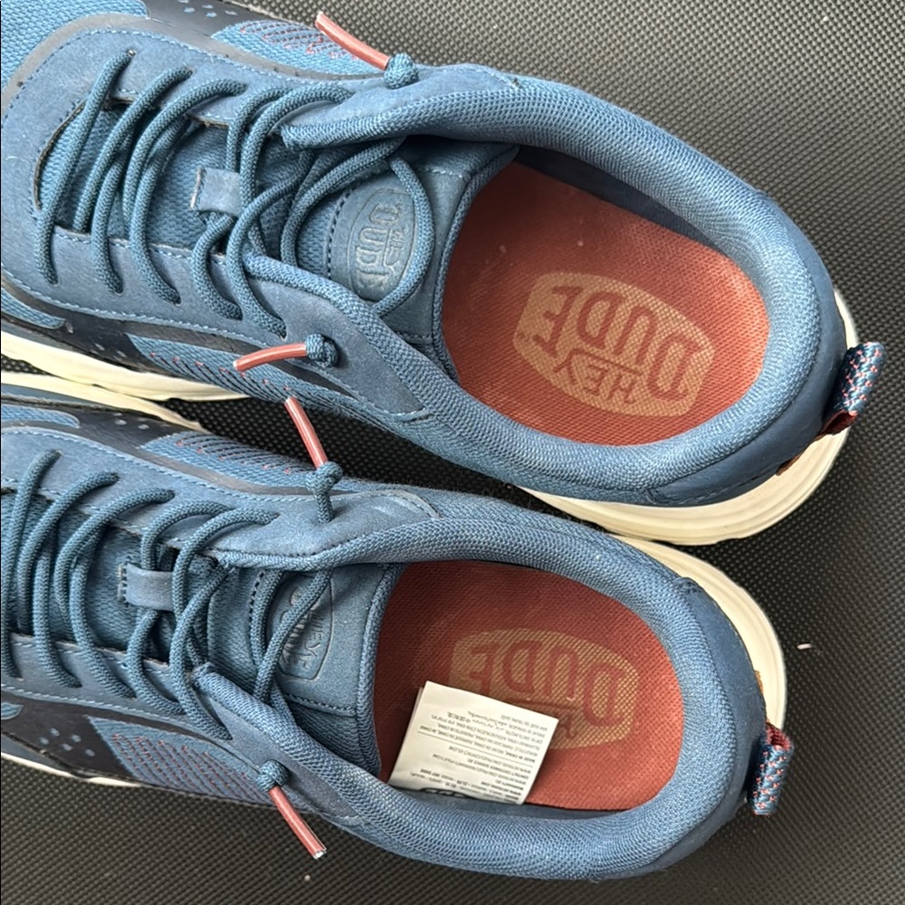 Hey Dude Blue and White Sneakers with Minimalist Design- worn once - Picture 2 of 7
